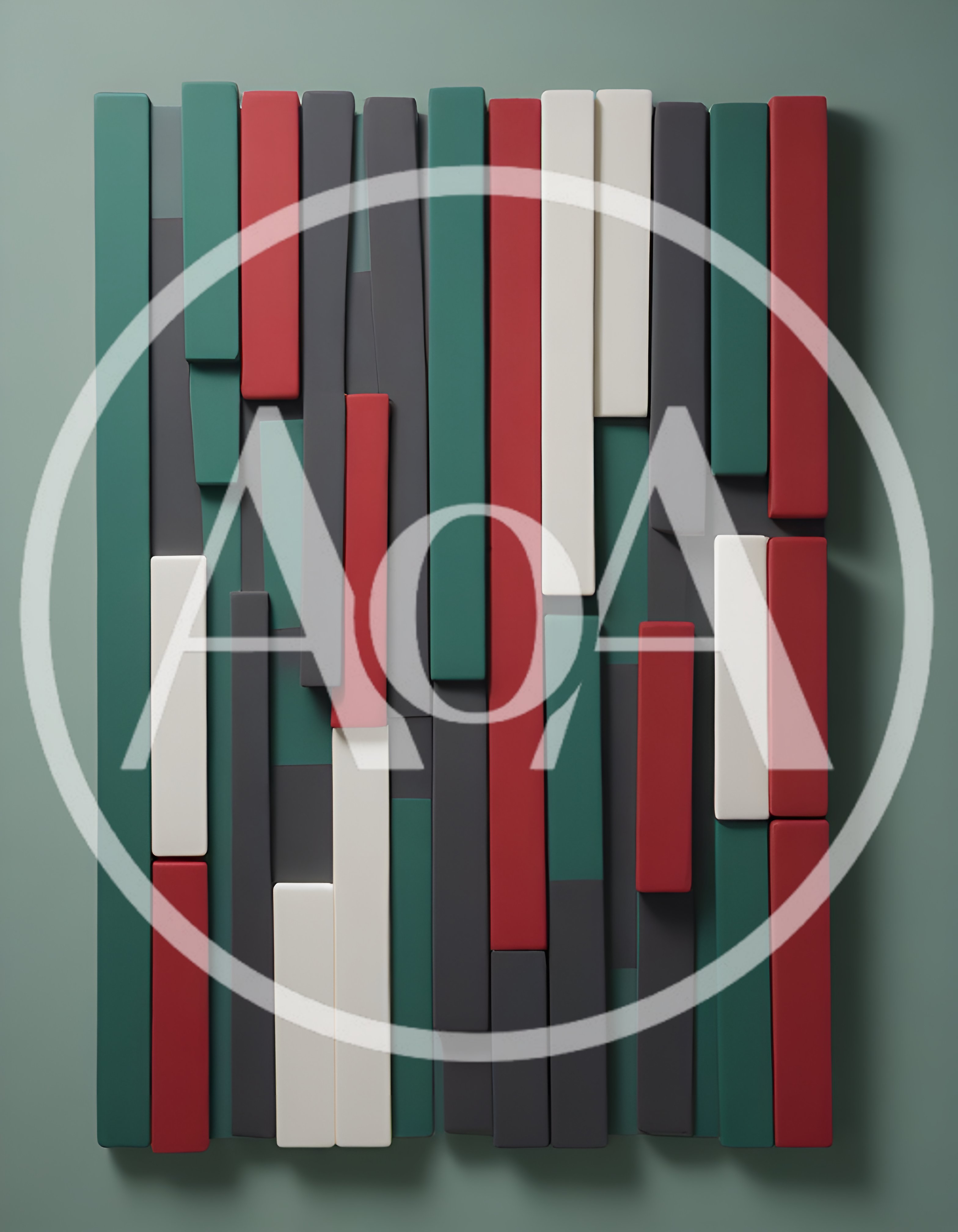 Abstract Wall Art With Vertical Geometric Colored Bars