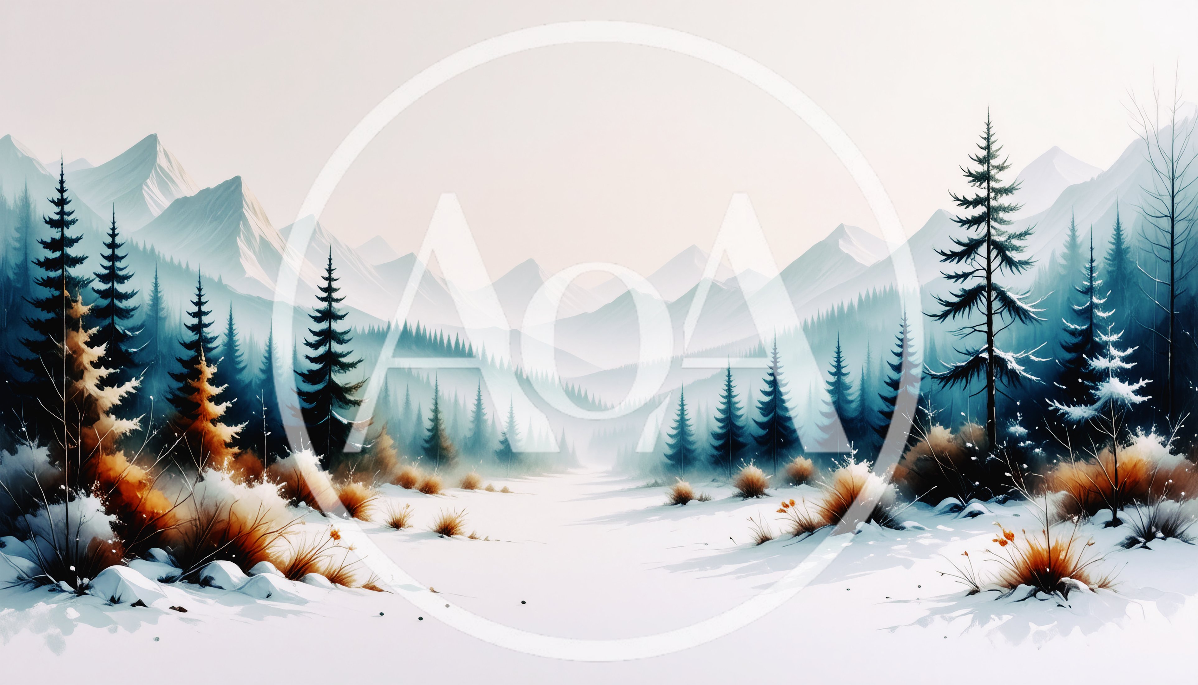 Winter Mountain Landscape With Pine Forest And Snow