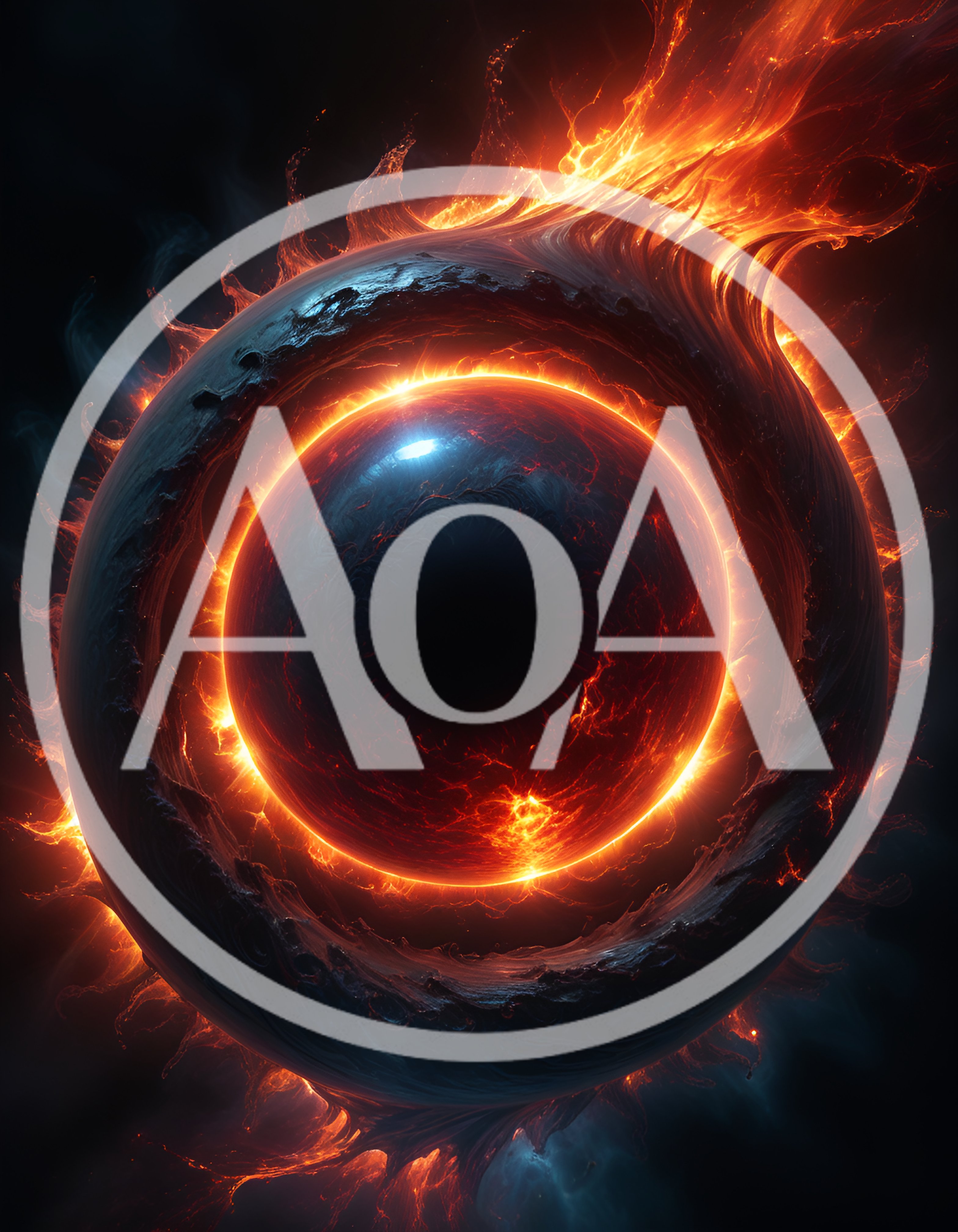 Abstract Cosmic Eye With Glowing Molten Core
