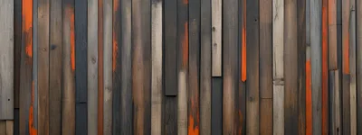 Rustic Vertical Wooden Planks With Orange Paint Accents