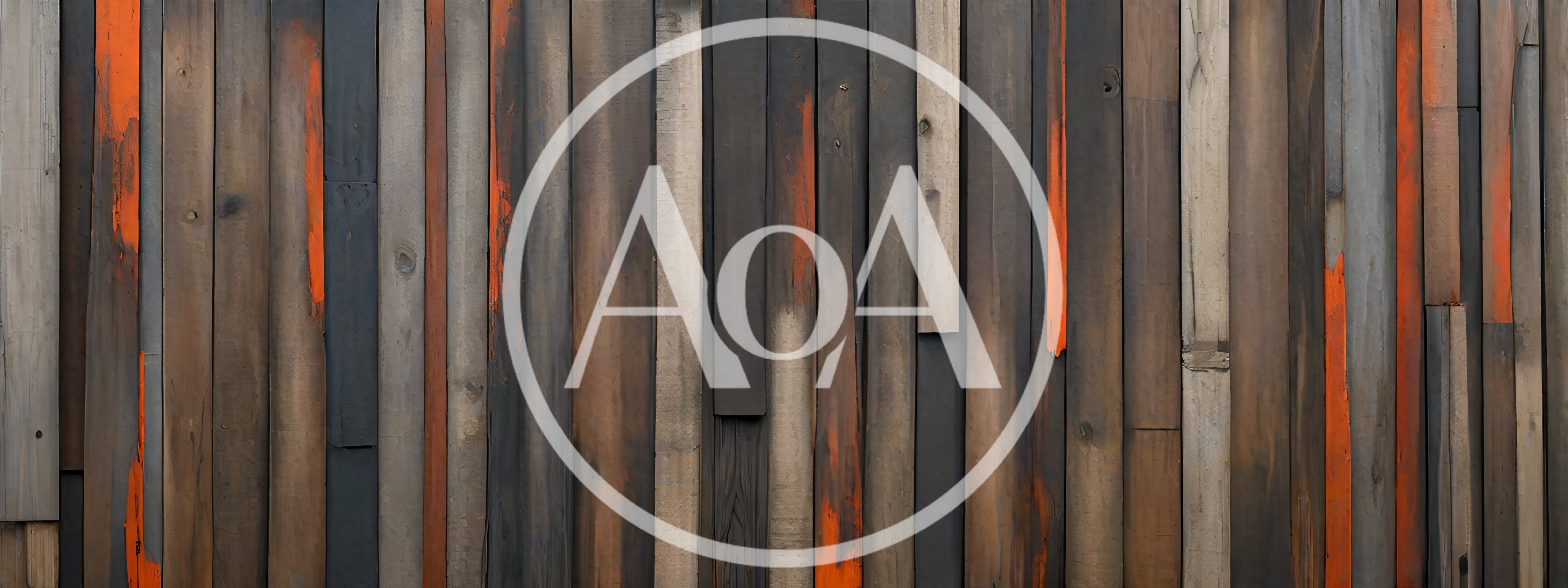Rustic Vertical Wooden Planks With Orange Paint Accents