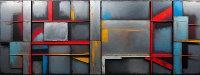 Abstract Industrial Metal Wall Art Installation