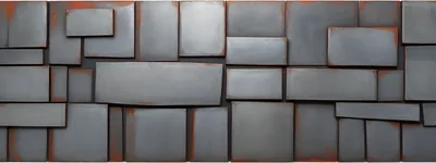 Abstract Metal Wall Panel With Rectangular Steel Plates
