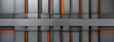 Abstract Industrial Metal Wall With Orange Accents