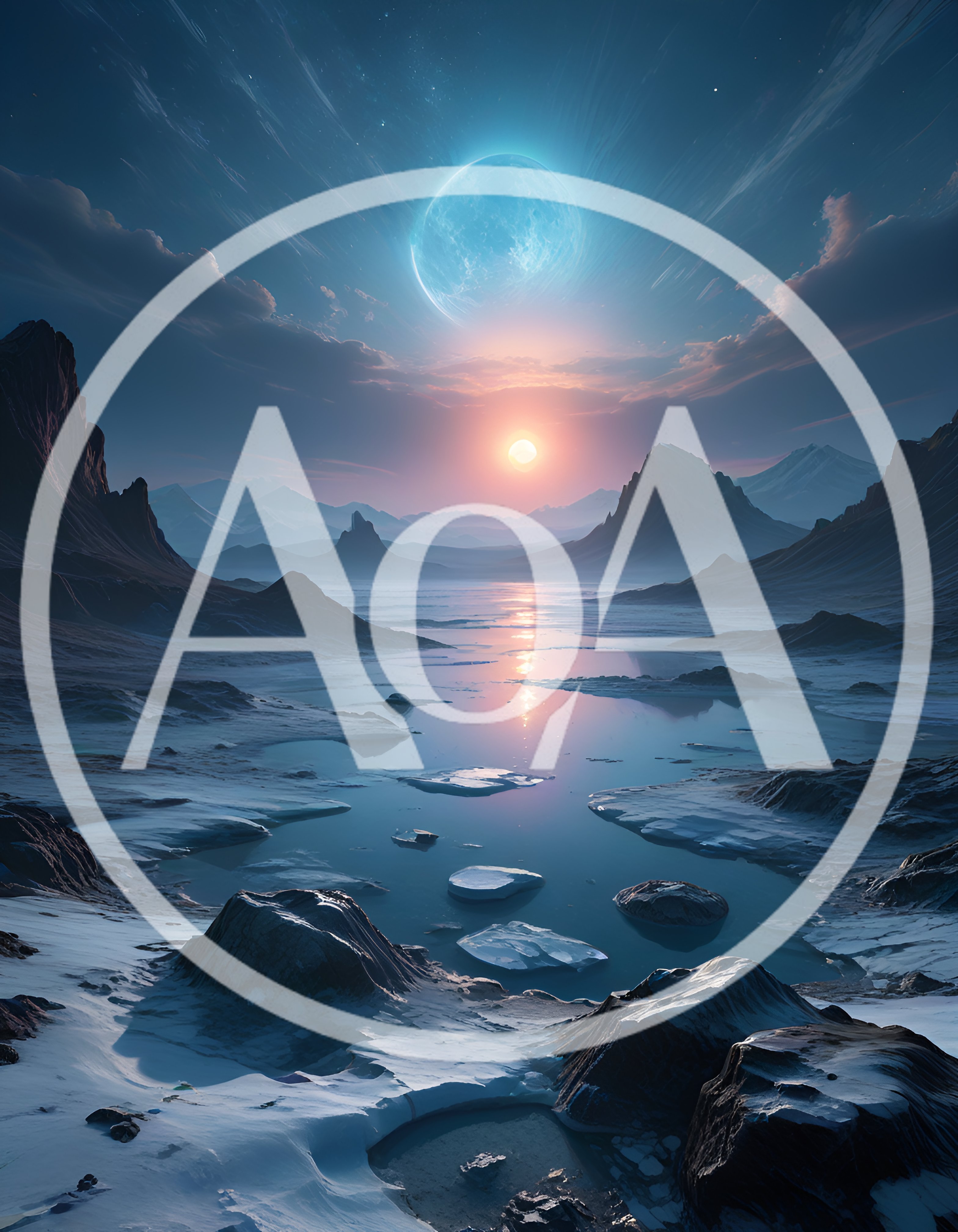 Surreal Alien Landscape With Twin Celestial Bodies