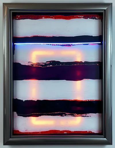 Modern Abstract Neon Light Art Installation