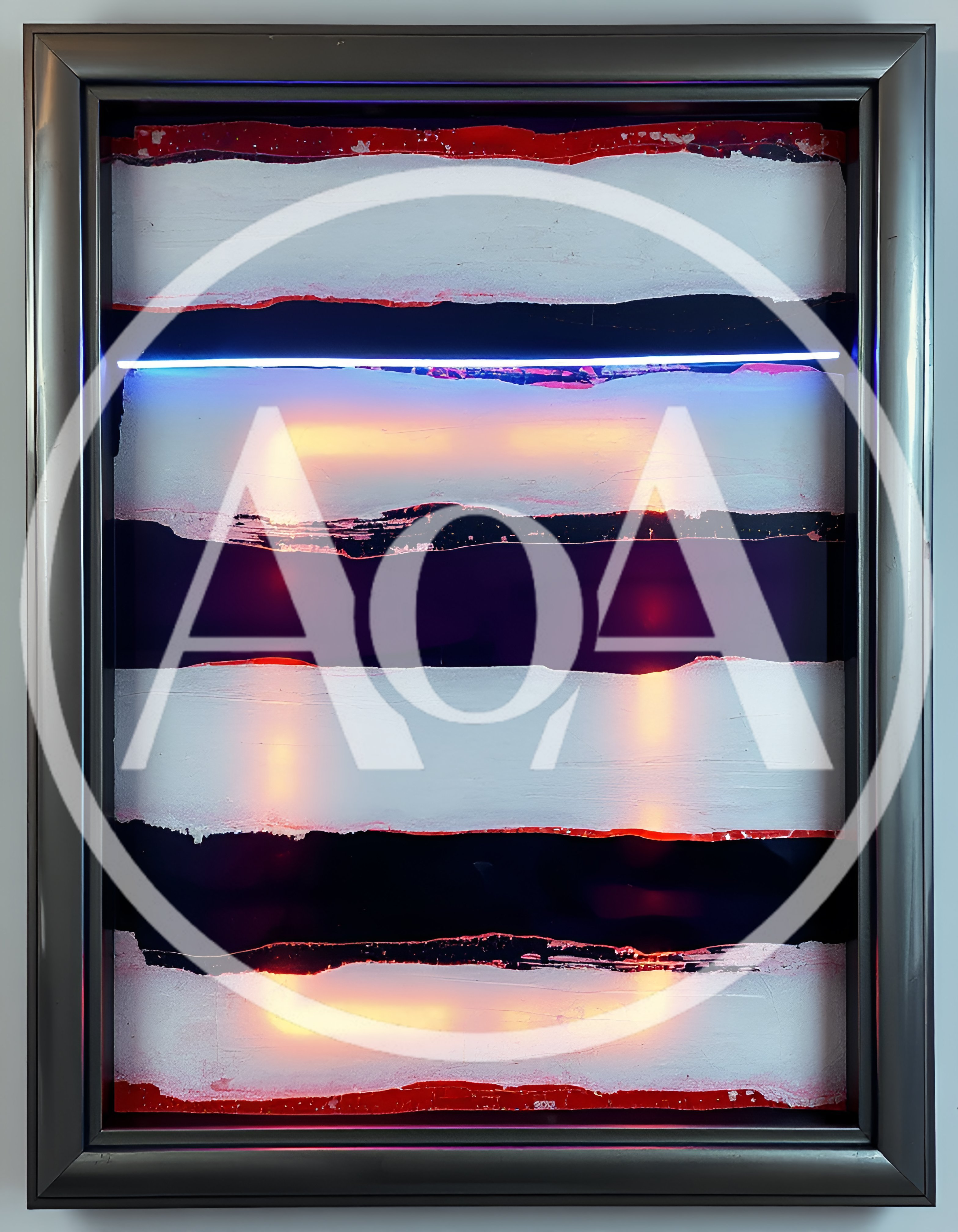 Modern Abstract Neon Light Art Installation