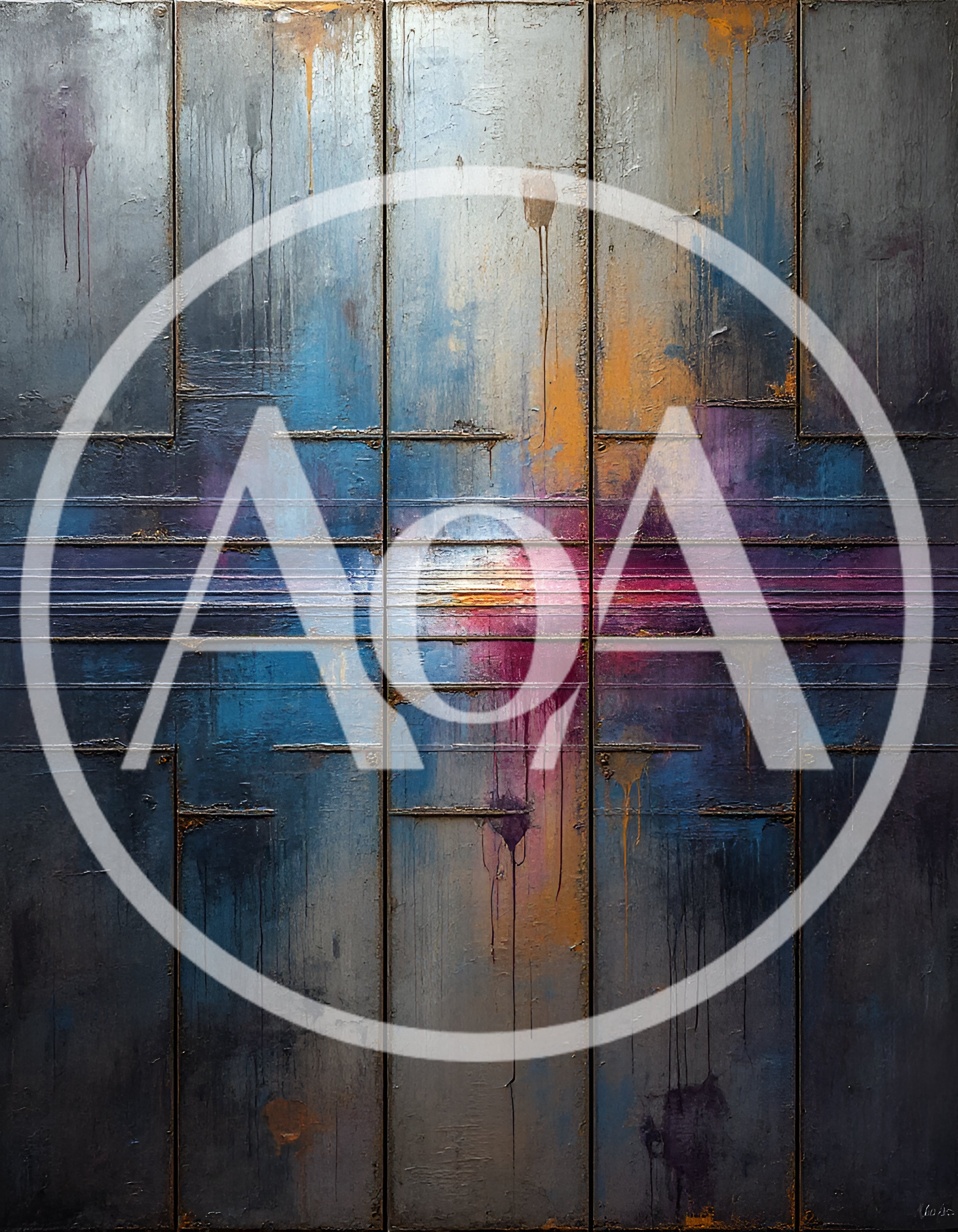 Abstract Industrial Metal Texture With Vibrant Color Accents