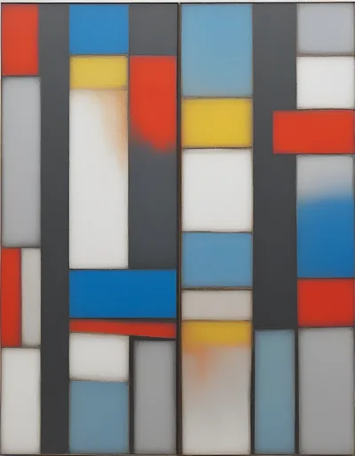 Abstract Geometric Composition In Mondrian Style