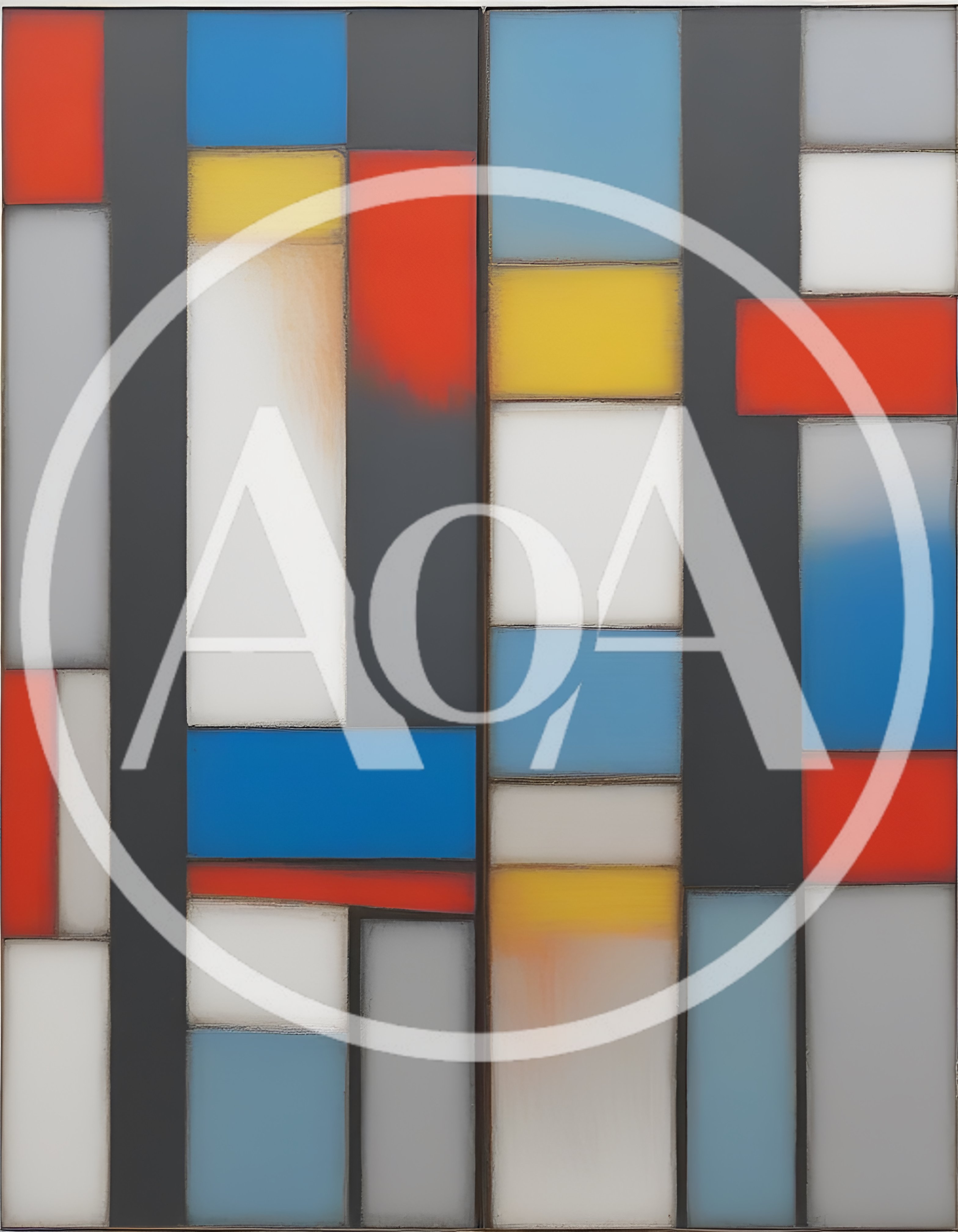 Abstract Geometric Composition In Mondrian Style