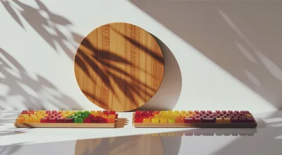 Two Keyboards Made Of Colorful Gummy Candies