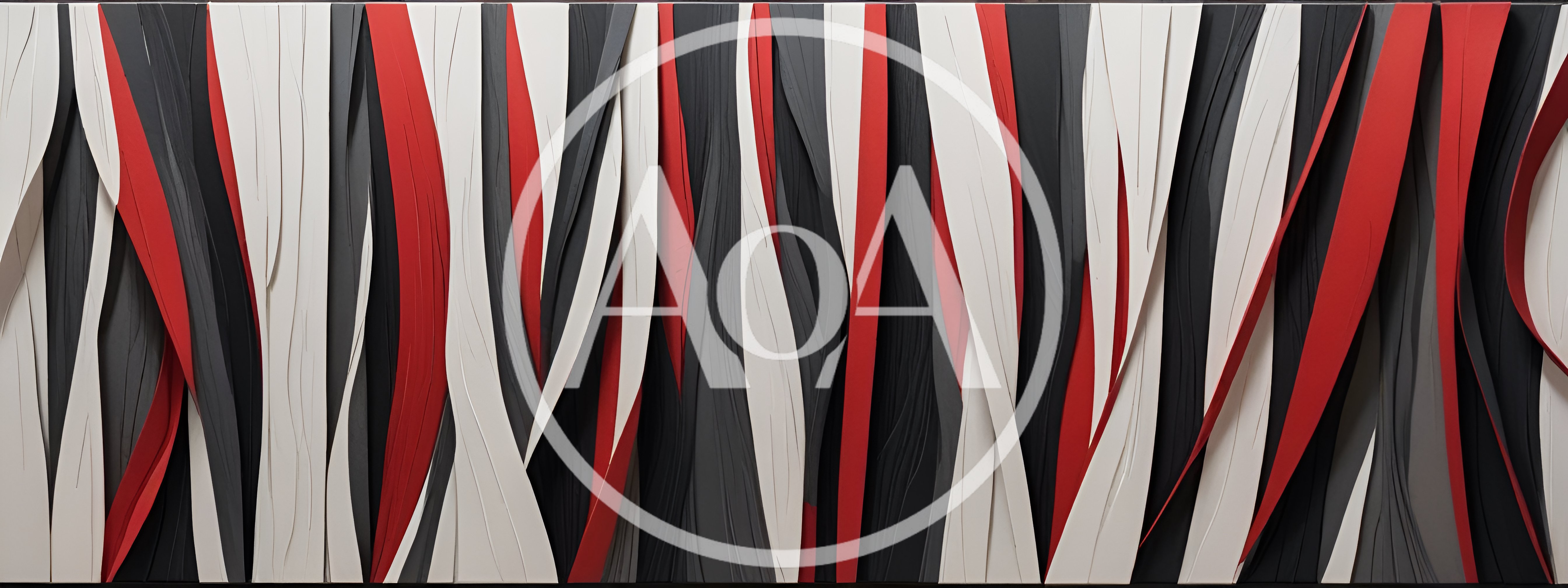 Abstract Wall Art With Red White And Black Curves