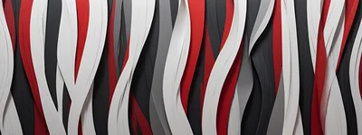 Abstract Wavy Layers In Red White And Black