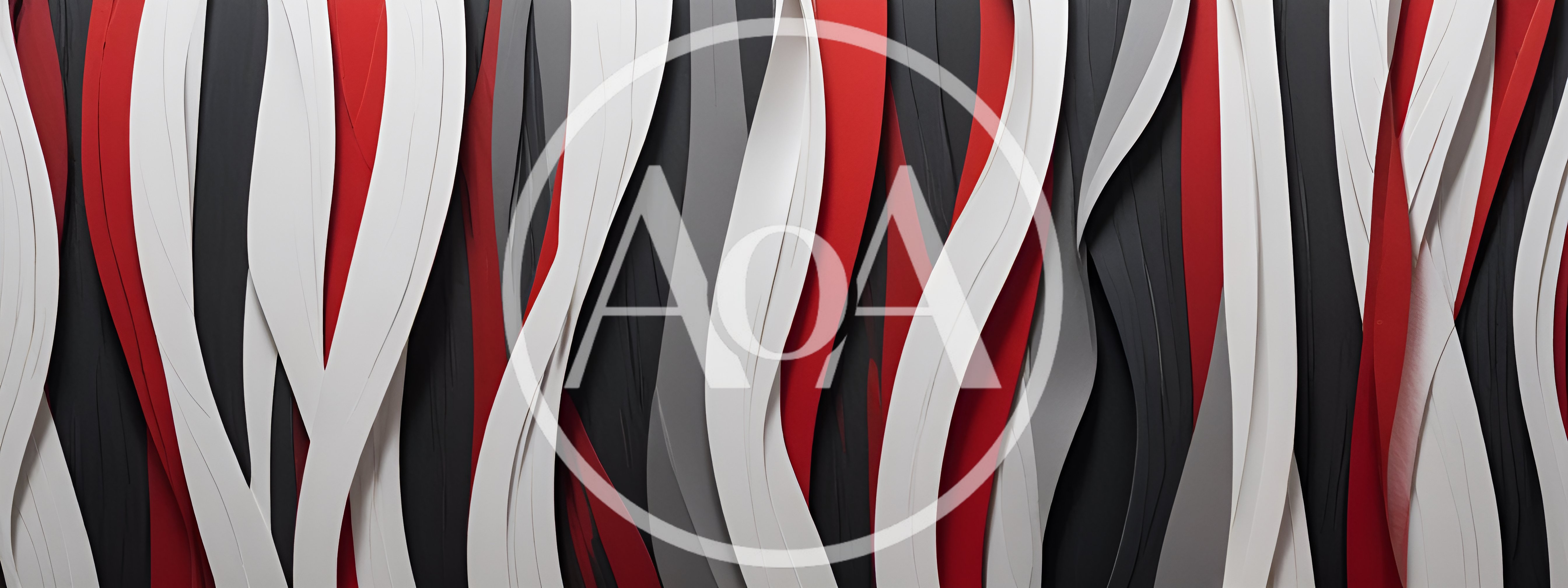 Abstract Wavy Layers In Red White And Black