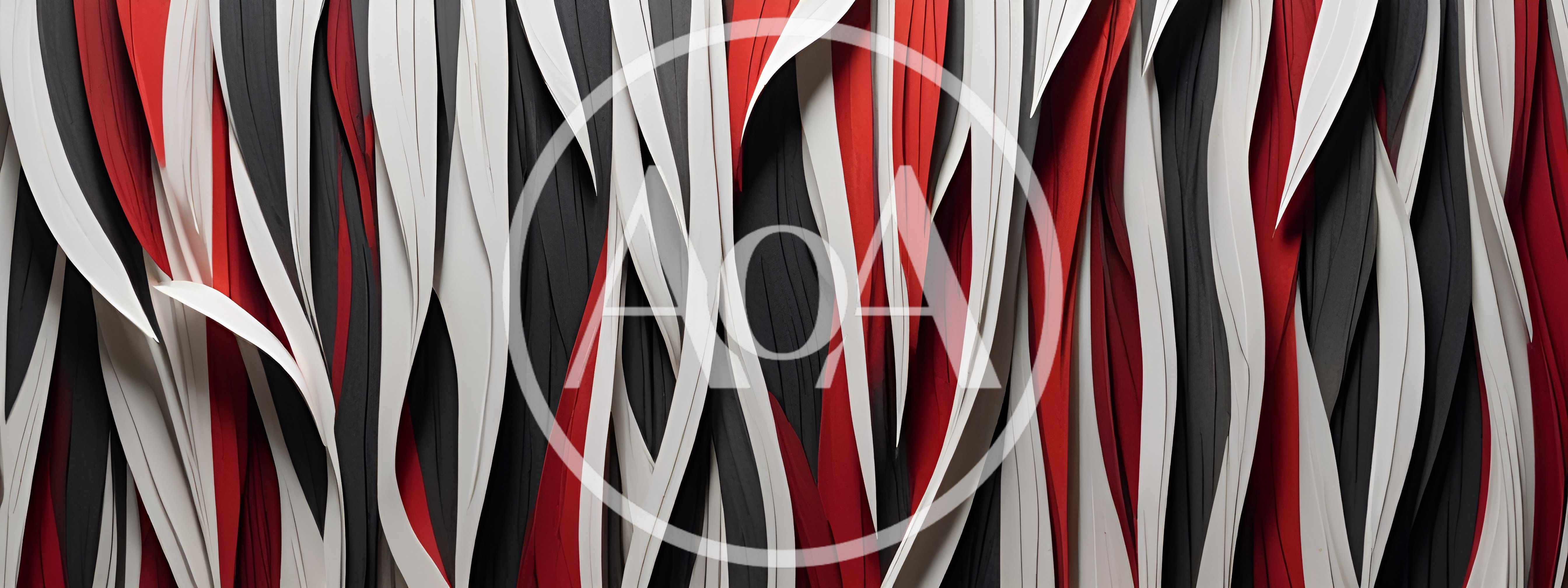 Abstract Wavy Layers In Red White And Black