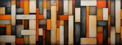 Abstract Geometric Wall Art With Rectangular Panels