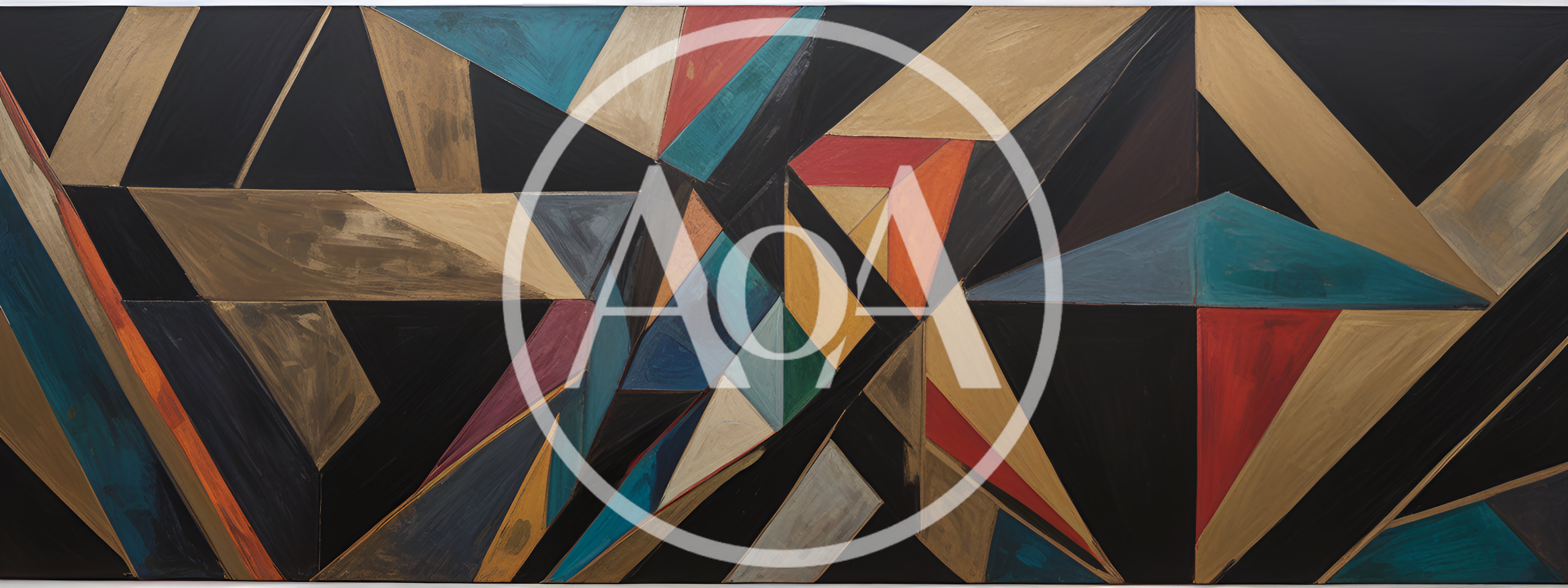 Abstract Geometric Painting With Bold Angular Shapes