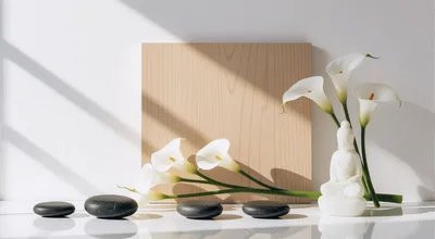 Zen Spa Still Life With Buddha Statue And Lilies