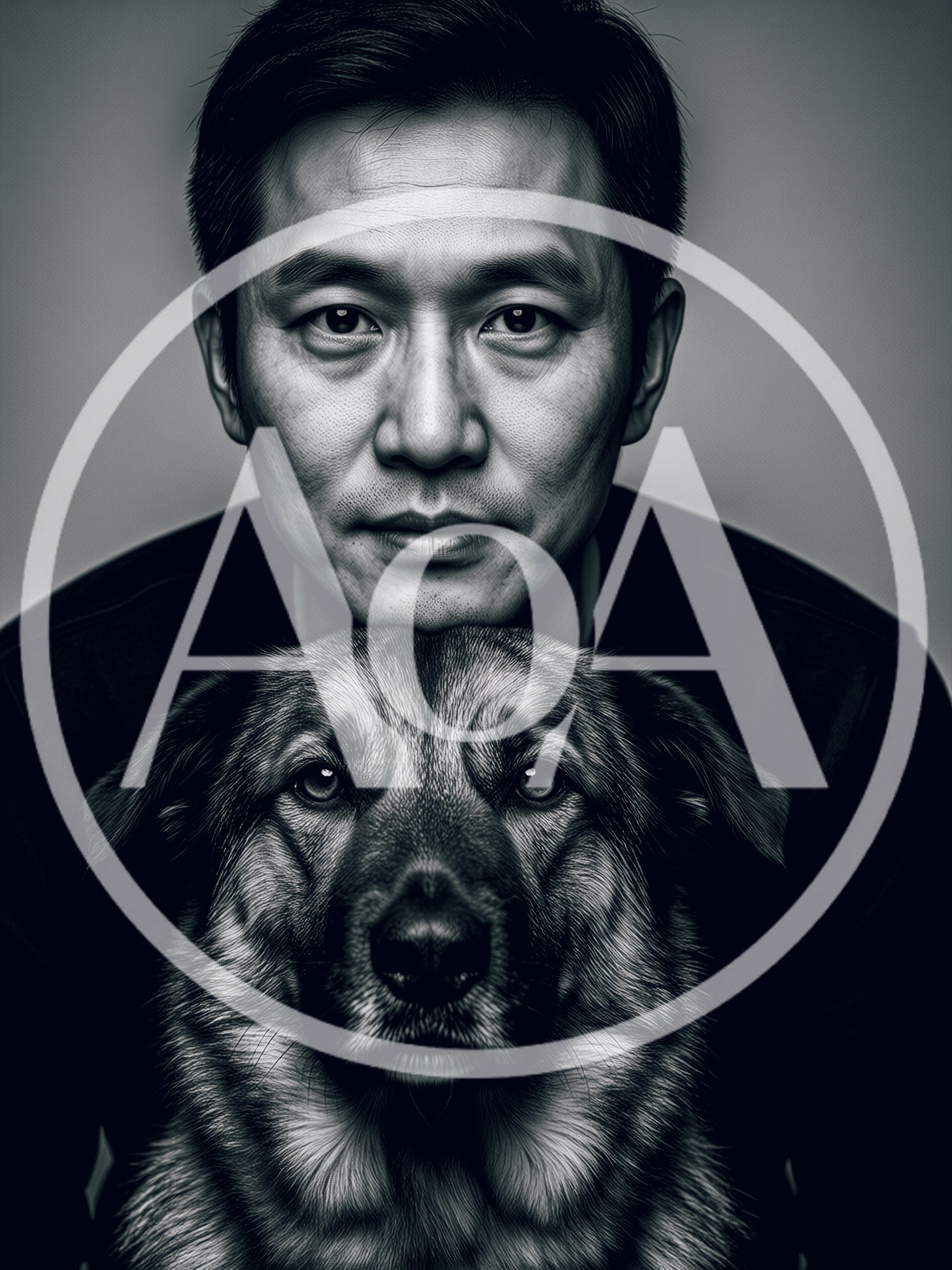 Portrait Of An Asian Man With His Dog