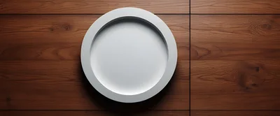 Minimalist White Circular Frame On Wooden Wall