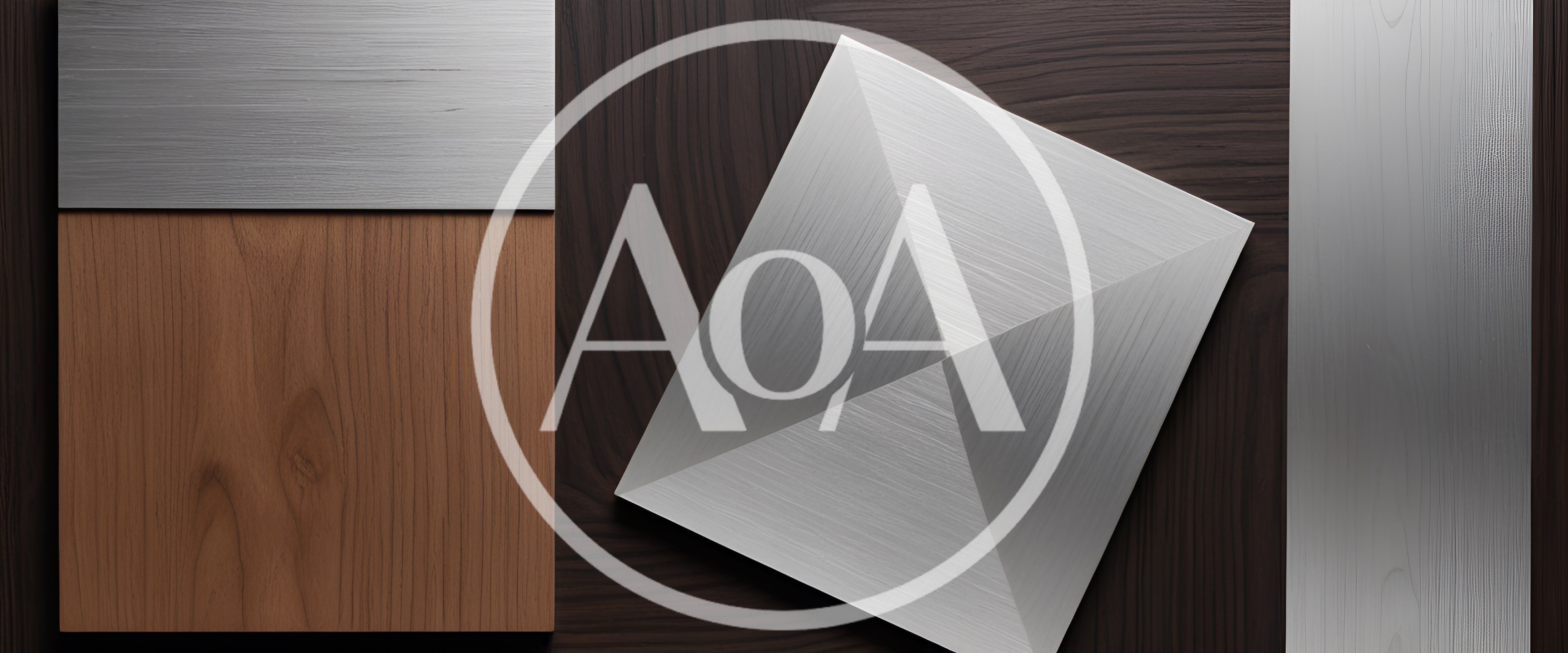 Modern Architectural Material Samples On Dark Wood Background