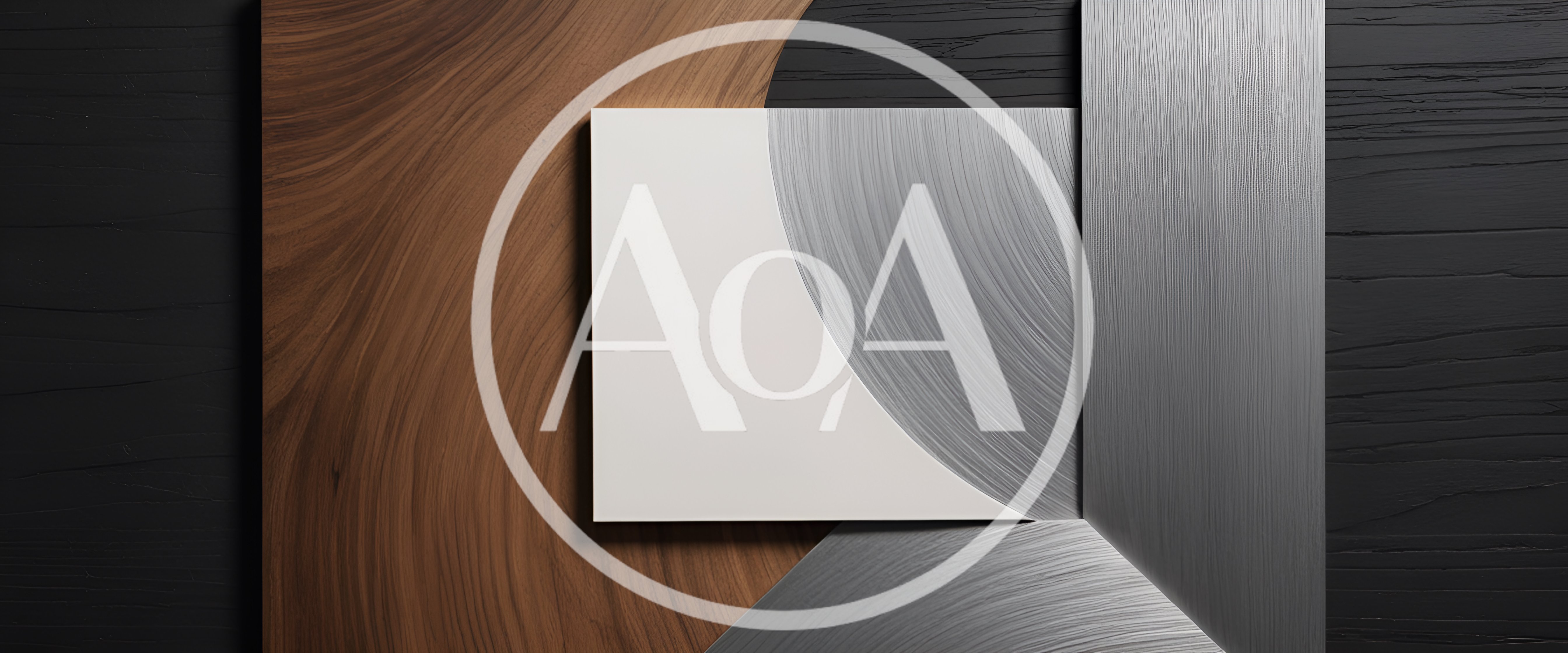 Abstract Geometric Composition Of Wood And Metal Textures