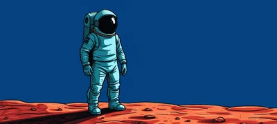 Astronaut Standing On The Surface Of Mars