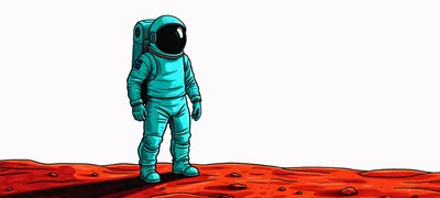 Astronaut Standing On The Surface Of Mars