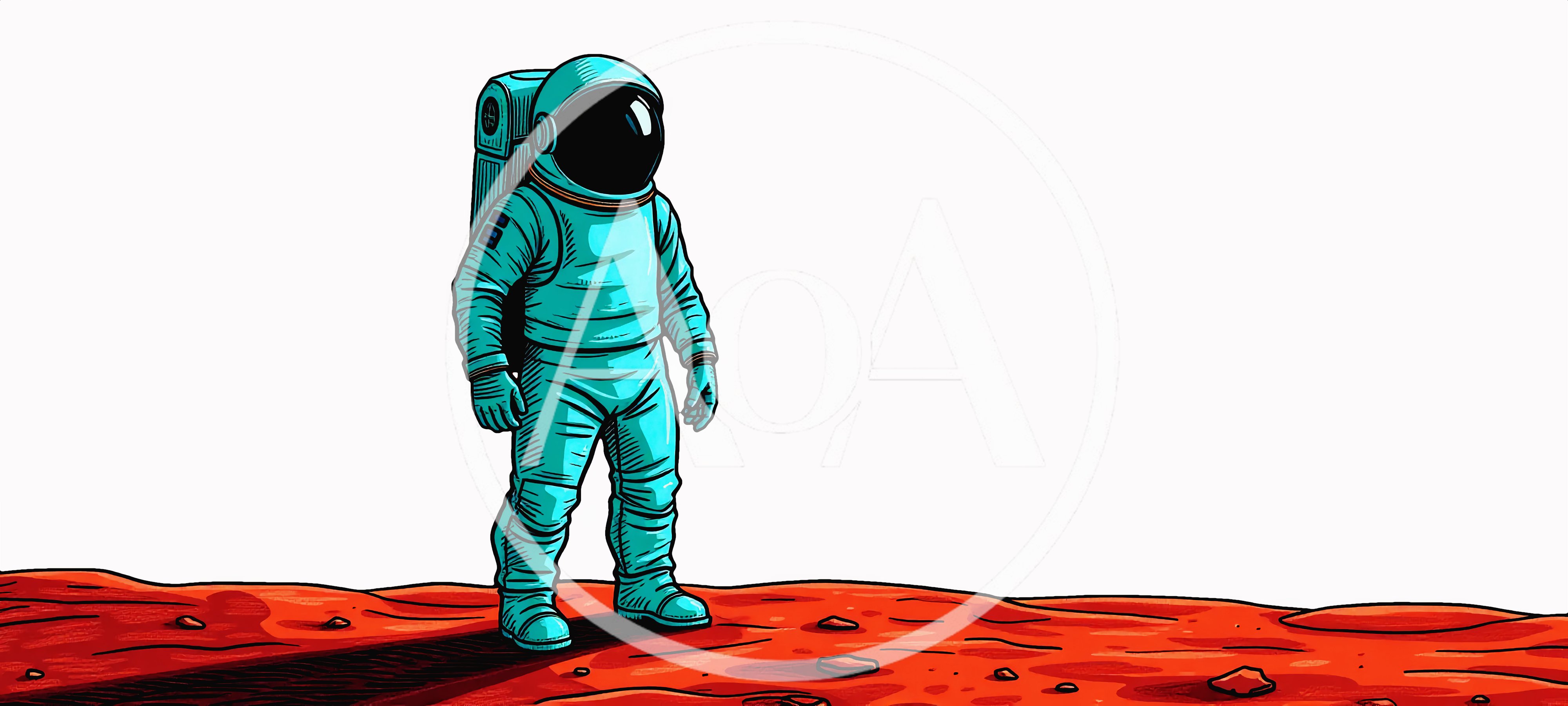 Astronaut Standing On The Surface Of Mars