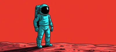Astronaut Standing On The Surface Of Mars