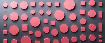 Abstract 3D Pink Geometric Shapes On Dark Background