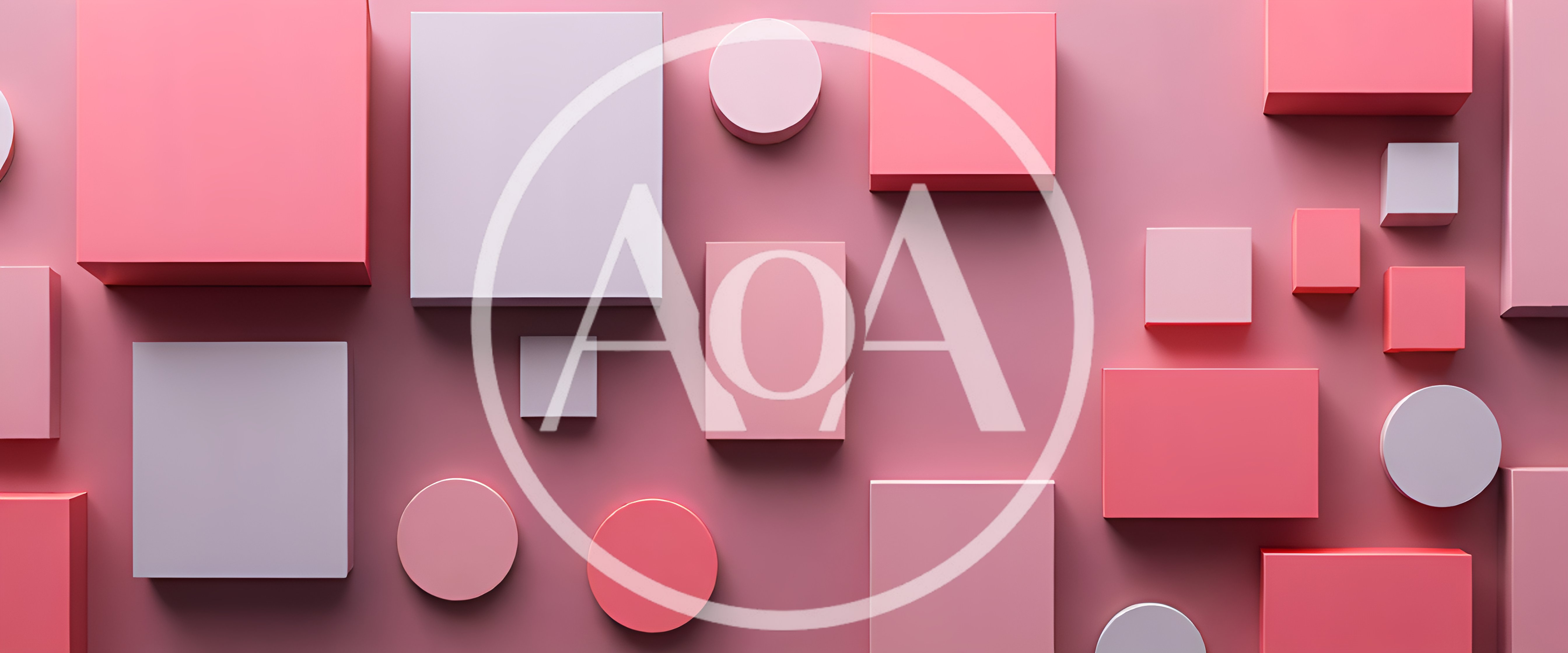 Abstract 3D Geometric Shapes On Pink Background