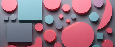 Abstract 3D Geometric Shapes Composition