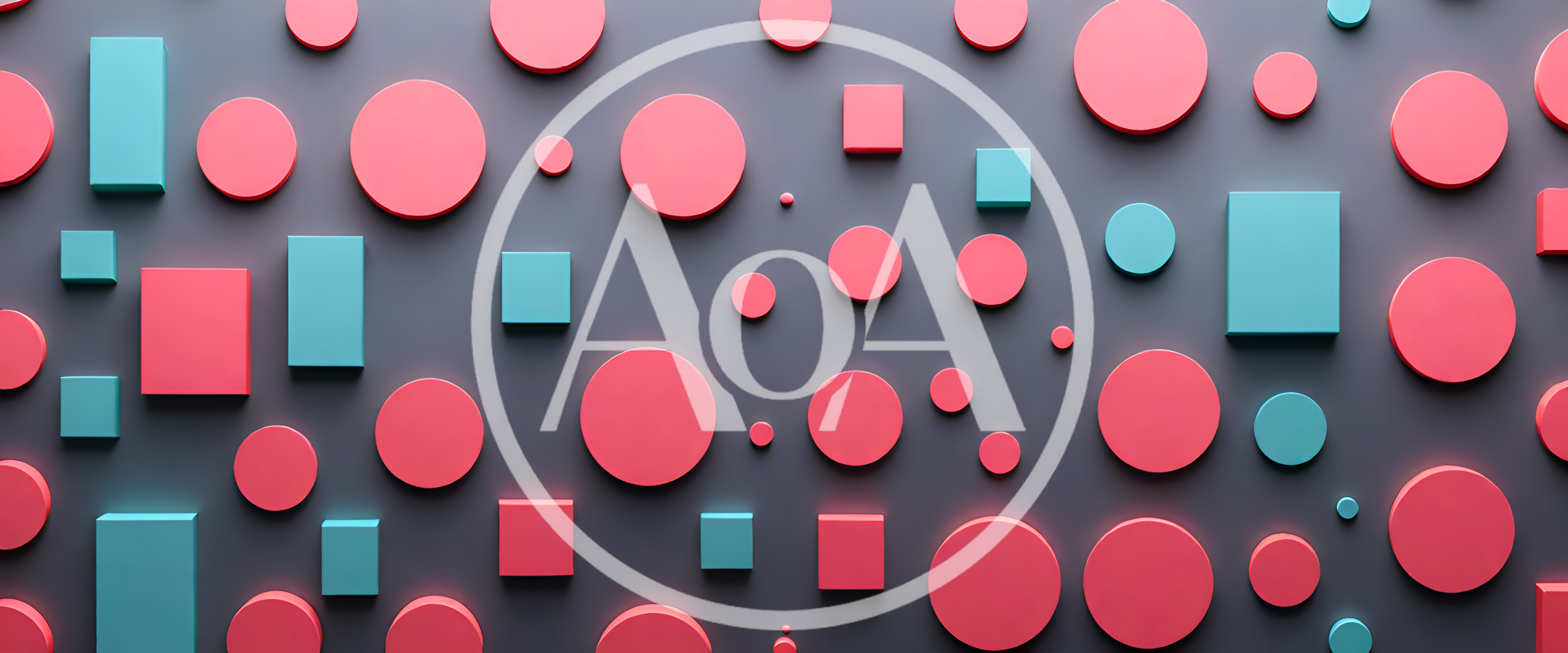 Abstract 3D Background With Pink Circles And Blue Rectangles