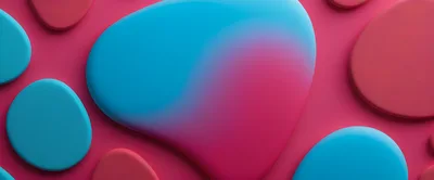 Abstract 3D Fluid Shapes With Gradient Colors