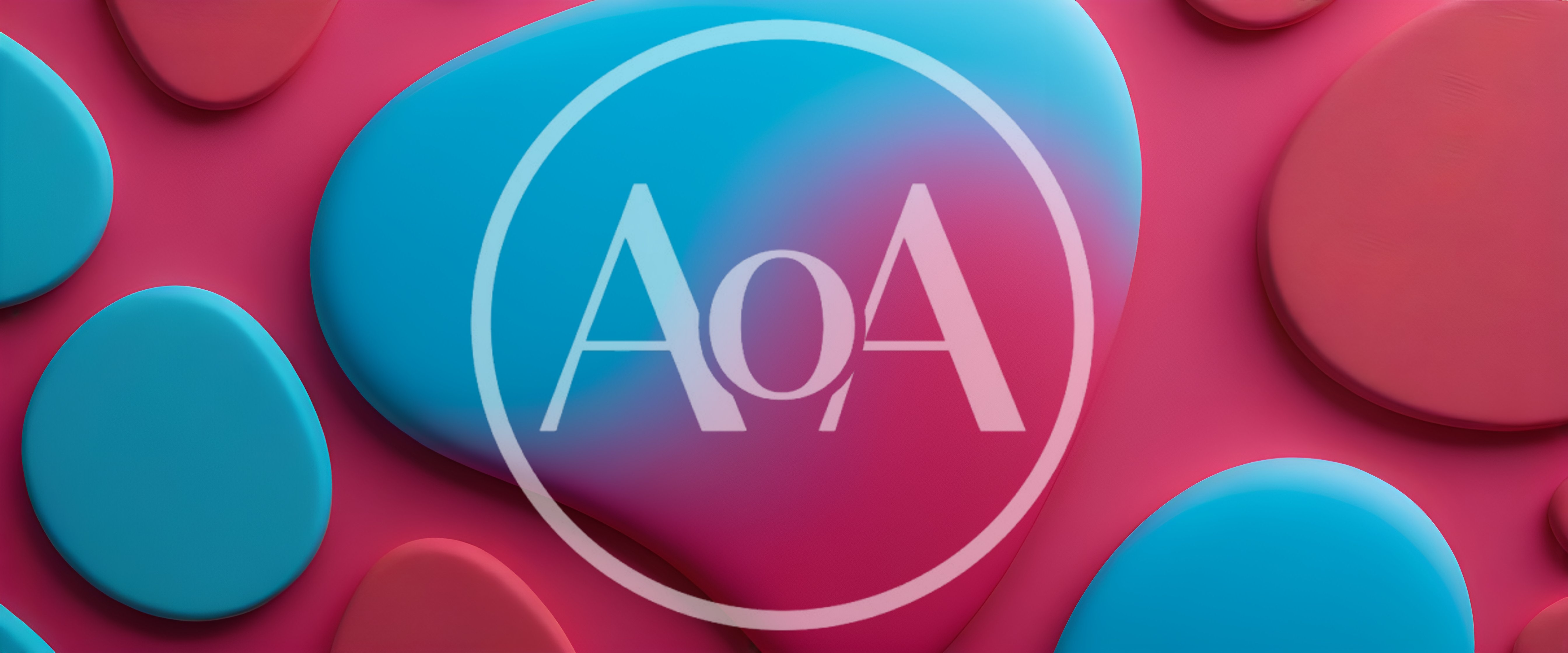 Abstract 3D Fluid Shapes With Gradient Colors