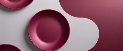 Minimalist Maroon Plates On A Two Tone Background