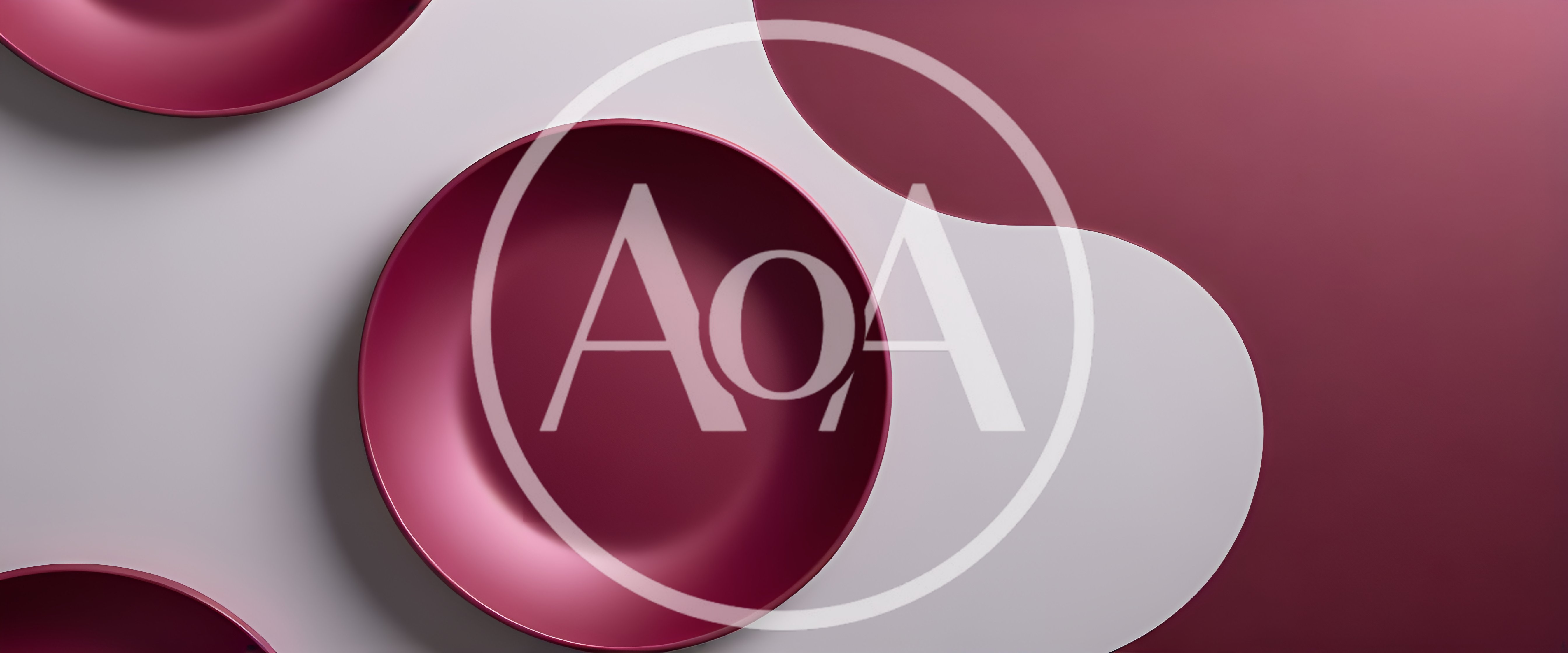 Minimalist Maroon Plates On A Two Tone Background