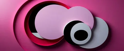 Abstract 3D Geometric Shapes With Pink Background