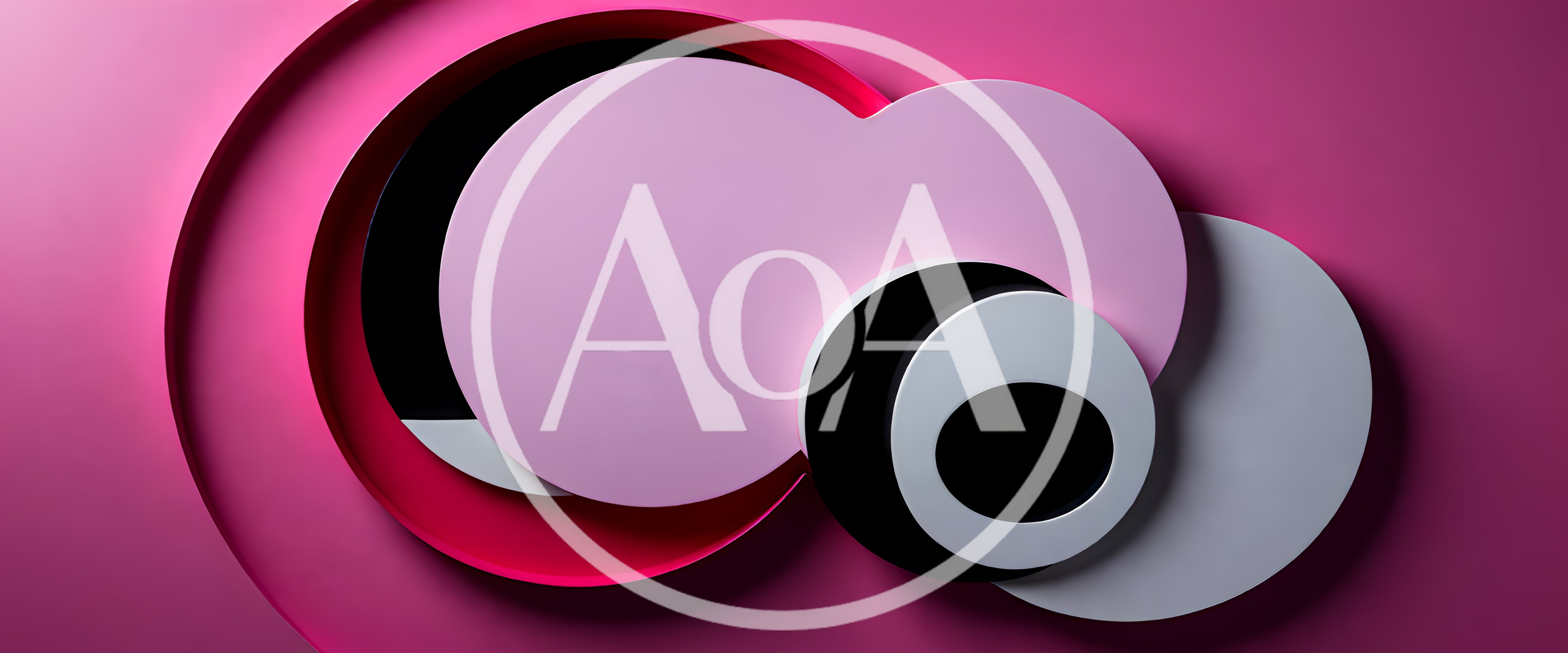 Abstract 3D Geometric Shapes With Pink Background