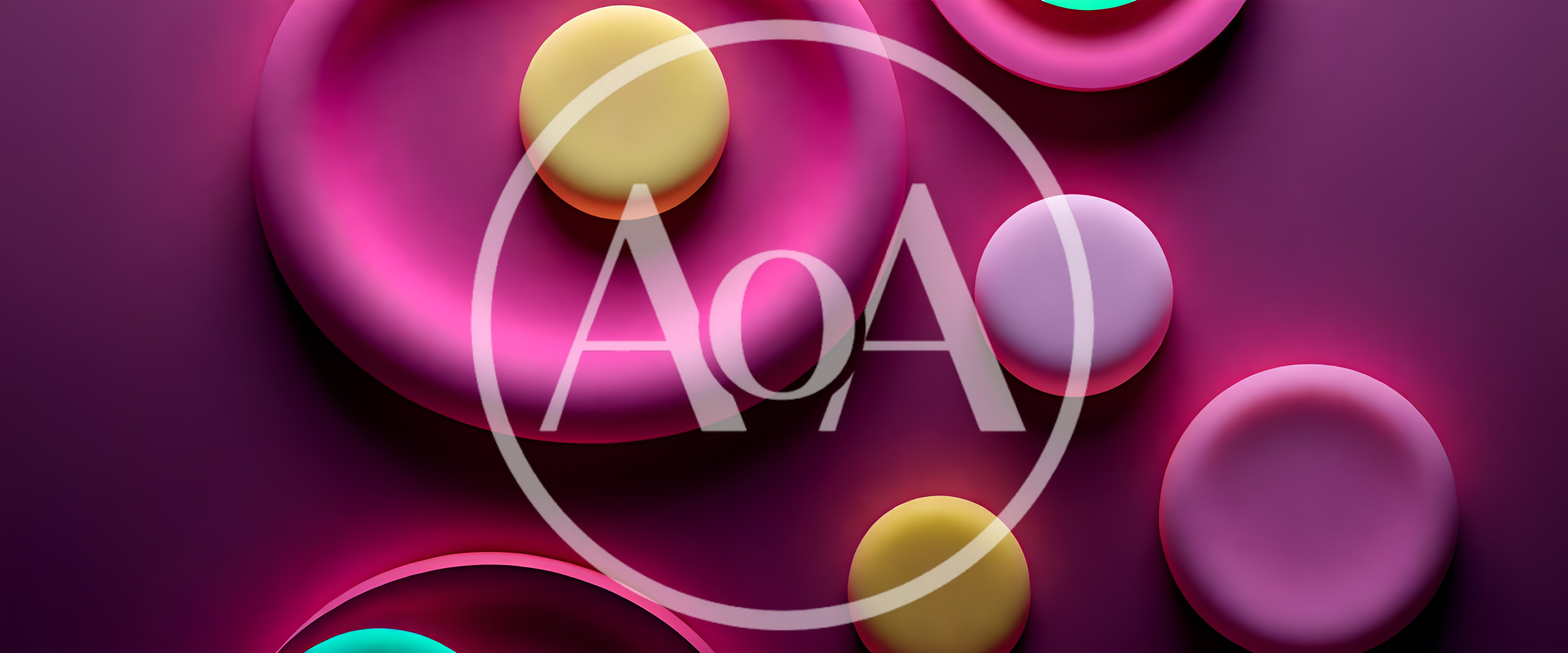 Abstract 3D Shapes With Vibrant Pink And Yellow Tones
