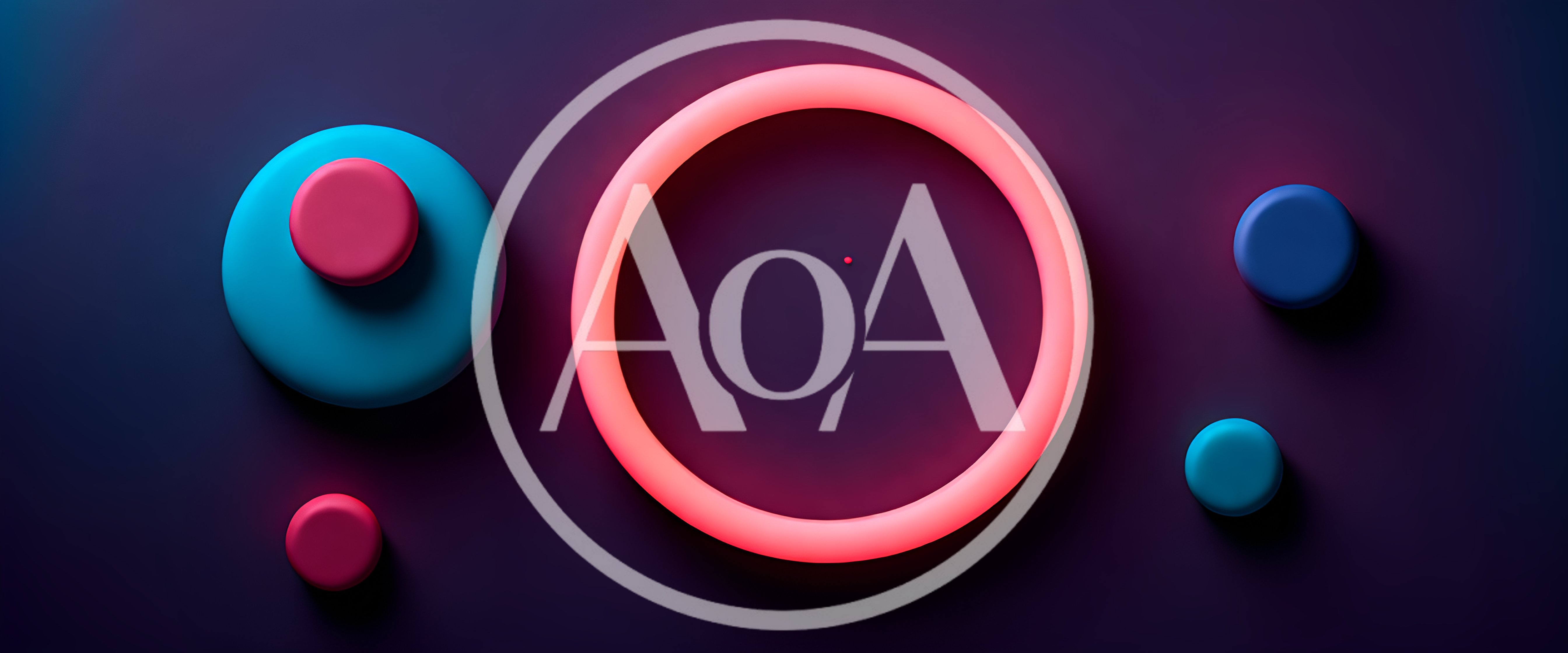 Abstract 3D Composition With Neon Ring And Spheres