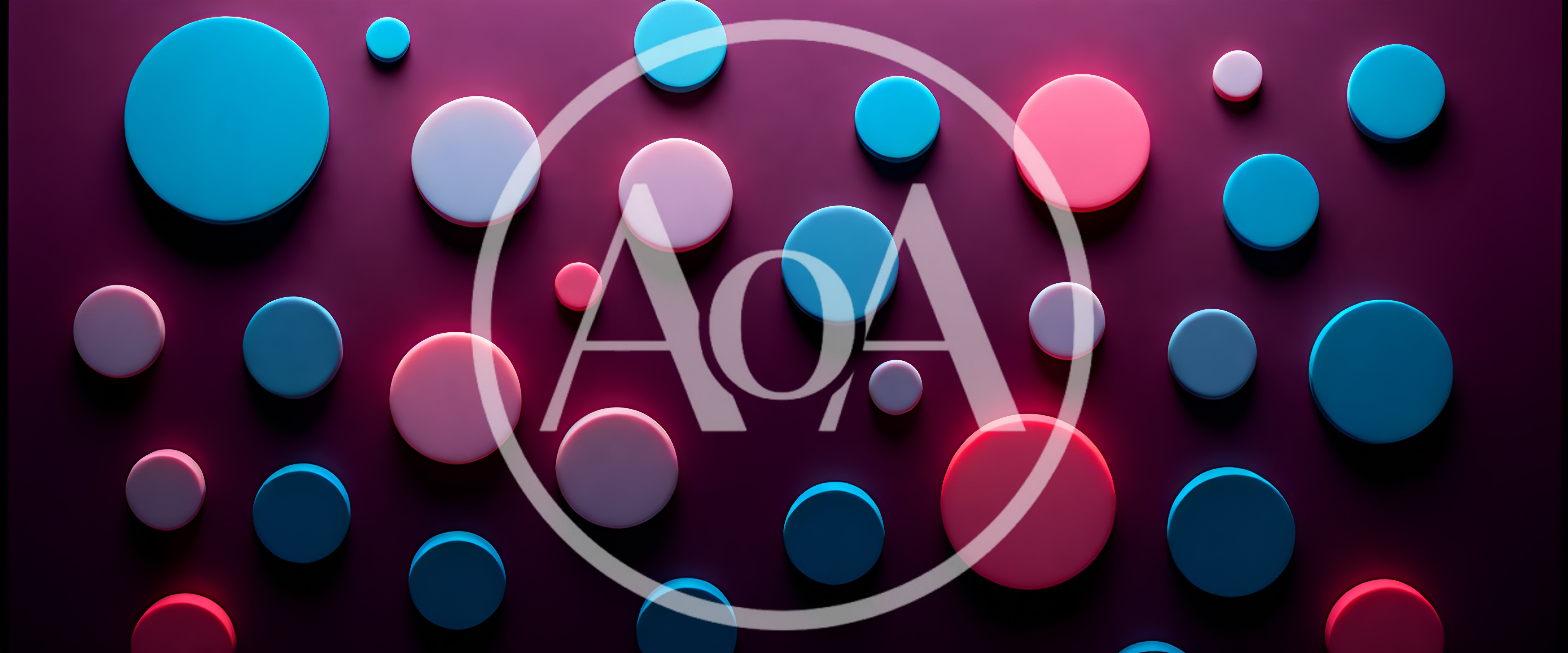 Abstract 3D Circles Background With Neon Lighting