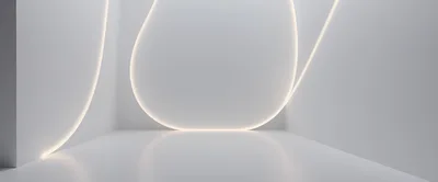 Minimalist White Room With Curved LED Lighting