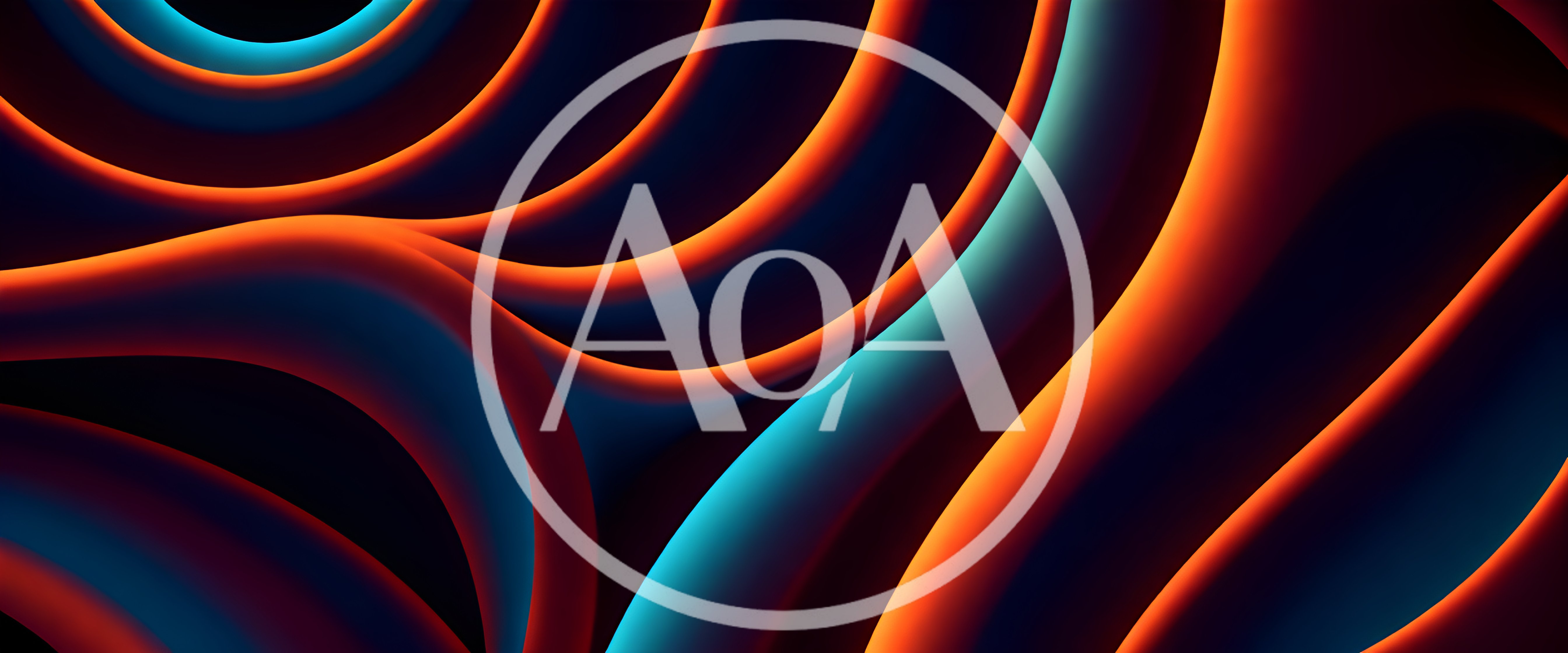 Abstract 3D Fluid Waves With Glowing Orange And Blue