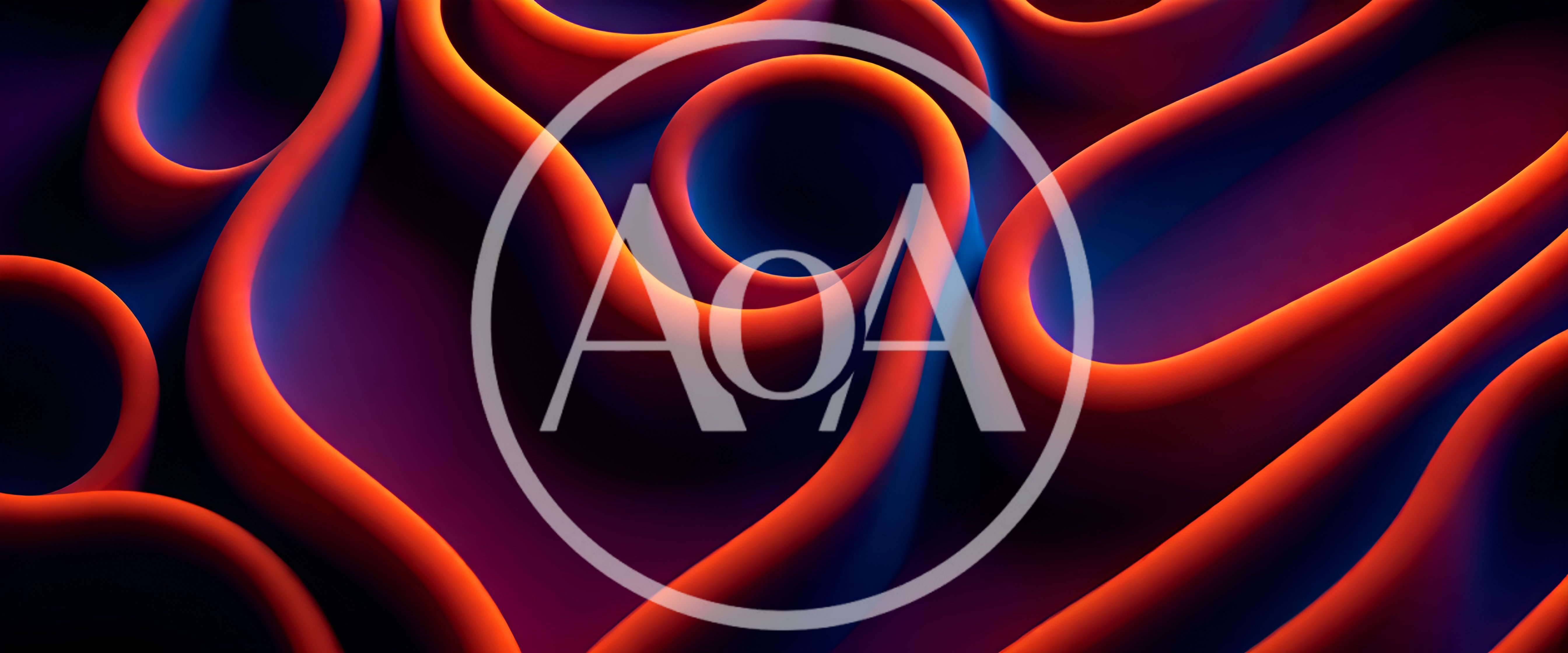 Abstract 3D Wavy Orange Lines on Dark Background