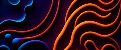 Abstract 3D Wavy Lines and Fluid Shapes