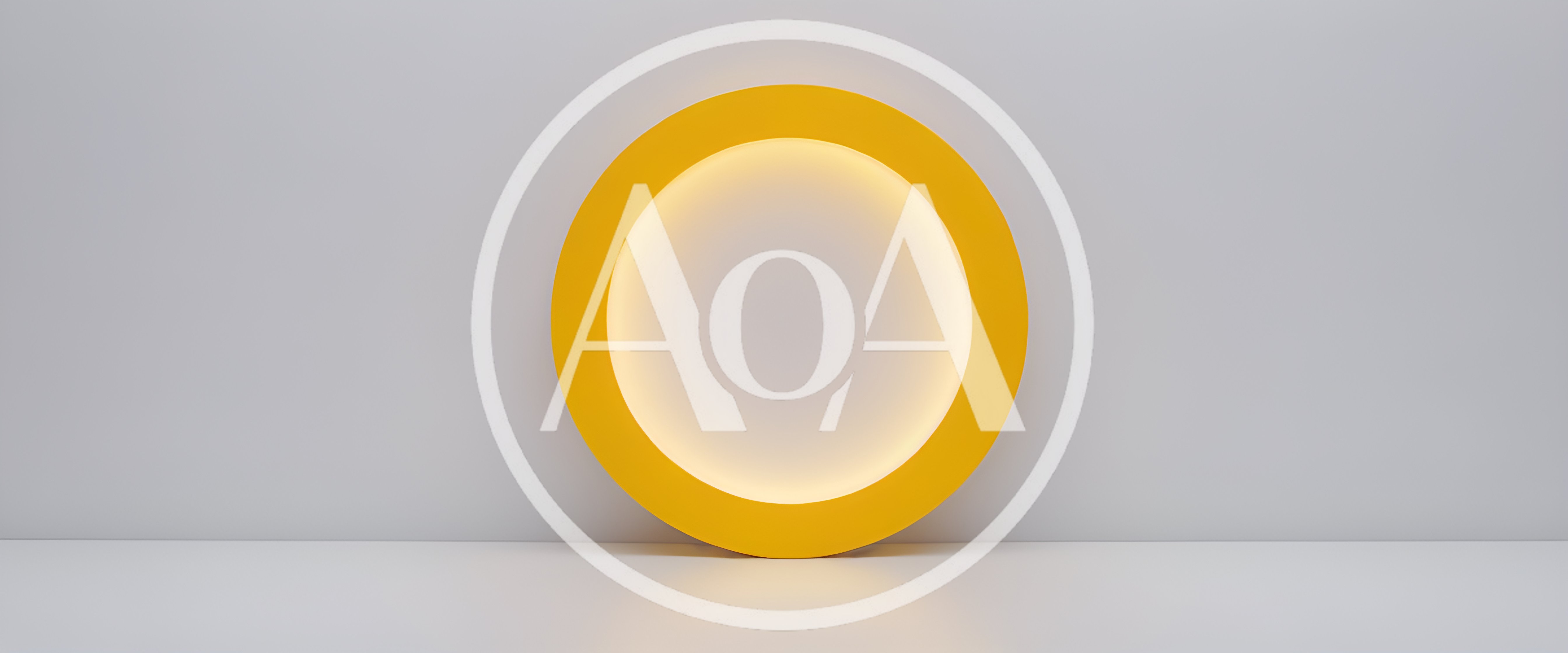 Yellow Circular Light Frame On White Background