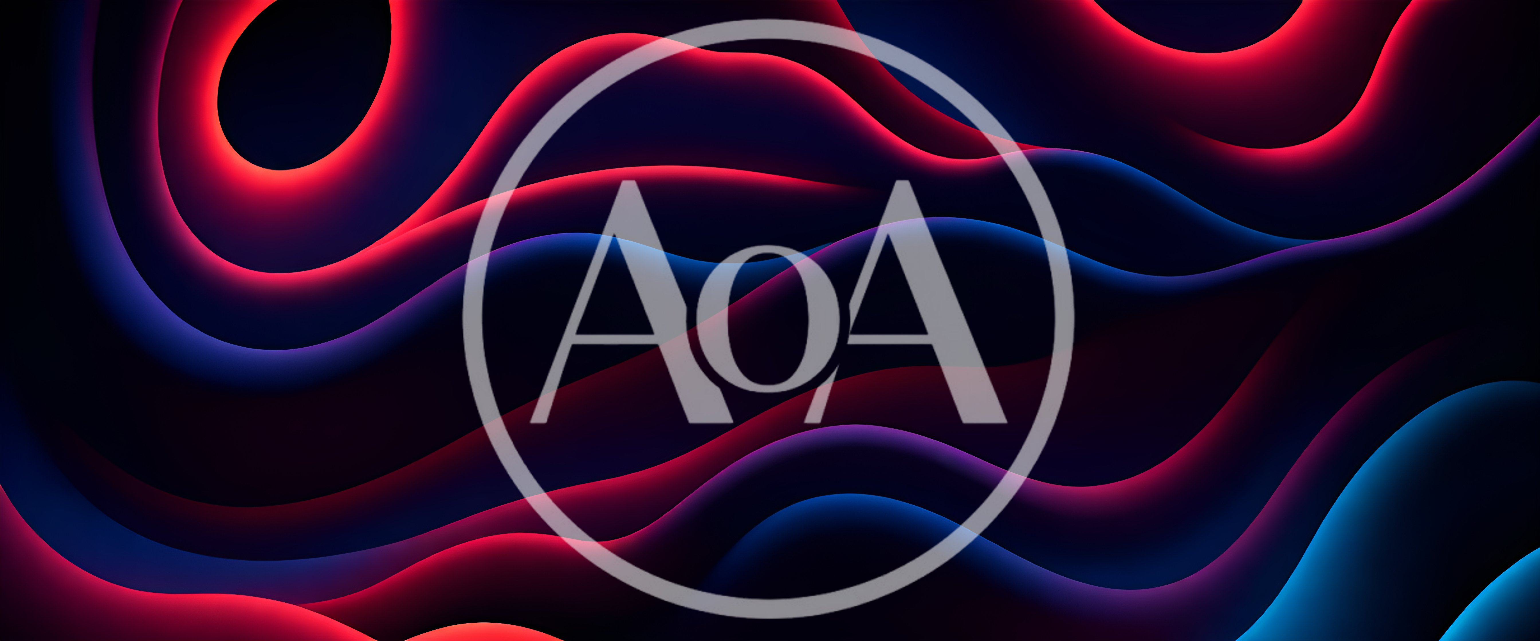 Abstract Fluid Waves With Red And Blue Glow