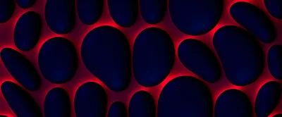 Abstract Dark Blue Organic Shapes With Glowing Red Background